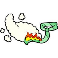 cartoon burning tie N7