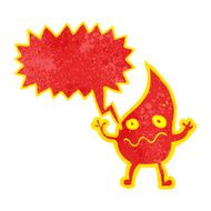 cartoon little flame with speech bubble N3