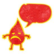 cartoon little flame with speech bubble N4