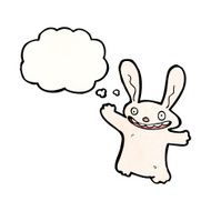 cartoon rabbit with thought bubble N117