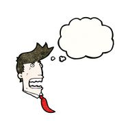 cartoon businessman&#039;s head with thought bubble N4