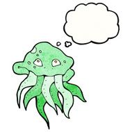 cartoon jellyfish with thought bubble N3