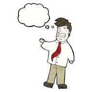 cartoon salesman with thought bubble N16