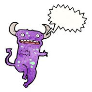 cartoon little devil with speech bubble N31