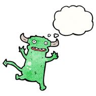cartoon devil with thought bubble N15