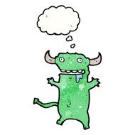 cartoon devil with thought bubble N16
