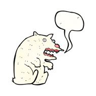 cartoon roaring polar bear N2