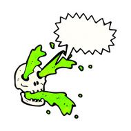 Gross Slime Squirting Skull Cartoon N6