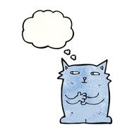 cartoon cat with thought bubble N127