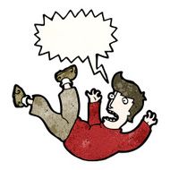 cartoon falling man with speech bubble N2
