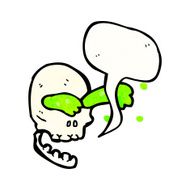 cartoon slime squirting skull N2