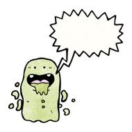 cartoon ghost with speech bubble N41
