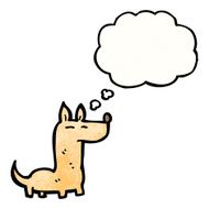 cartoon little dog with thought bubble N34