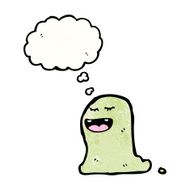 ghost with thought balloon cartoon N4