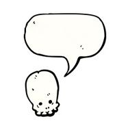 cartoon skull with speech bubble N53