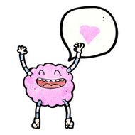 cartoon cloud monster with love heart N2