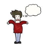 frightened man with thought bubble cartoon N5