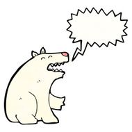 cartoon polar bear with speech bubble N63