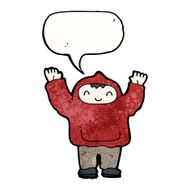 cartoon boy in hooded sweatshirt N28