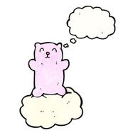 cartoon little bear on cloud N9