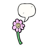 cartoon flower with speech bubble N74