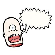 cartoon monster head with speech bubble N3