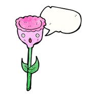 cartoon flower with speech bubble N75
