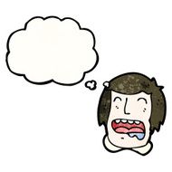 cartoon drooling face with thought bubble N2