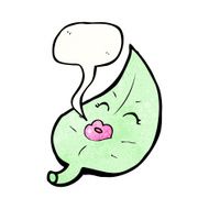 cartoon leaf with speech bubble N19