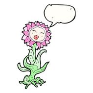 cartoon flower with speech bubble N76