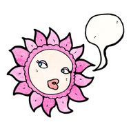 cartoon flower with speech bubble N77