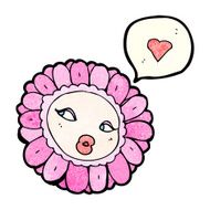 pretty flower face cartoon N2