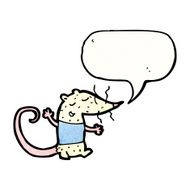cartoon white mouse with speech bubble N18