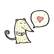 cartoon white mouse with speech bubble N19