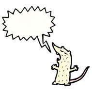 cartoon white mouse with speech bubble N20
