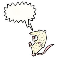 cartoon white mouse with speech bubble N21