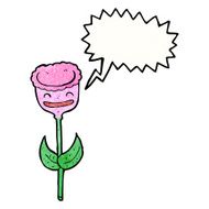 cartoon flower with speech bubble N78