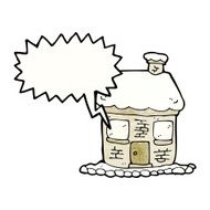 snowy cottage cartoon N3