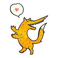 cartoon fox with love heart N2