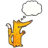cartoon fox with thought bubble N30