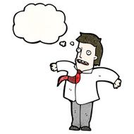 cartoon businessman shrugging shoulders N18