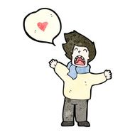 cartoon man delcaring his love N2