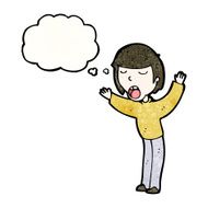 cartoon man with thought bubble N80