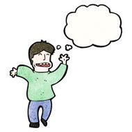 cartoon man with thought bubble N81