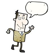 cartoon happy waving man N12