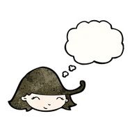 friendly girl with thought bubble N2