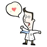 cartoon man with love heart N6