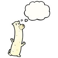 cartoon bear with thought bubble N40