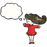 cartoon pretty girl with thought bubble N111