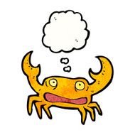 cartoon crab with thought bubble N14